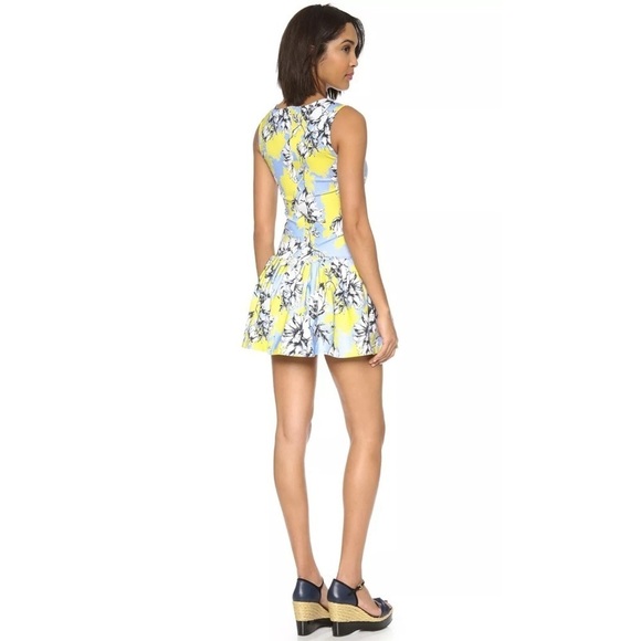 TORN BY RONNY KOBO BRADY FLORAL YELLOW MINI FIT FLARE DROP WAIST DRESS SZ S - Picture 8 of 14